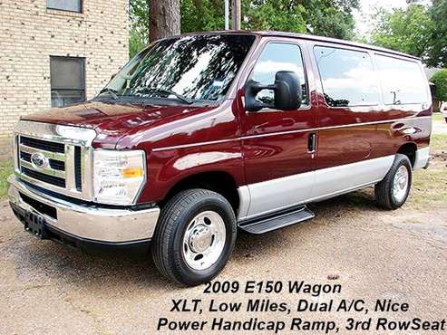 2009 E150 Van, 1 Owner, Pr Handicapped Ramp, XLT , 2 Airs, Low Miles for sale in Quitman, TX
