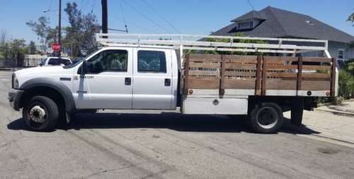 2005 4 door Ford F550 Diesel Stakebed Flatbed - cars & trucks - by... for sale in Whittier, CA