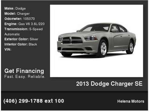 2013 Dodge Charger Se - - by dealer - vehicle for sale in Helena, MT