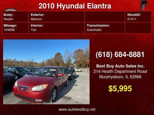2010 Hyundai Elantra GLS 4dr Sedan Call for Steve or Dean - cars & for sale in Murphysboro, IL