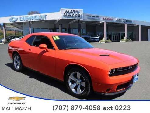 2018 Dodge Challenger coupe SXT (Go Mango) for sale in Lakeport, CA