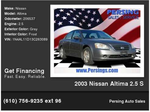 2003 Nissan Altima 2 5 S - - by dealer - vehicle for sale in Allentown, PA