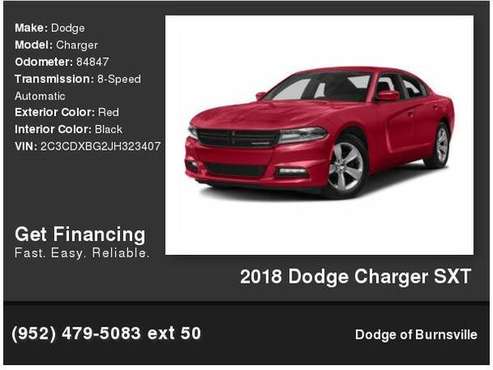 2018 Dodge Charger SXT 1, 000 Down Deliver s! - - by for sale in Burnsville, MN