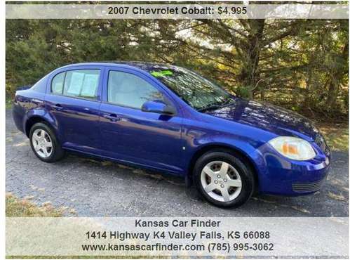 2007 CHEVY COBALT BLUE **54,000 MILES** 2 OWNER 0 ACCIDENT... for sale in Valley Falls, KS