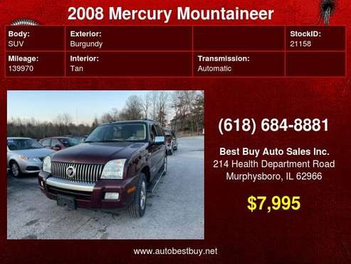 2008 Mercury Mountaineer Premier AWD 4dr SUV (V8) Call for Steve or for sale in Murphysboro, IL