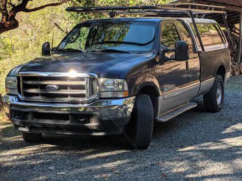 2003 F250 Diesel 2WD Long Bed w/ campershell and lumber racks - Low mi for sale in Salyer, CA