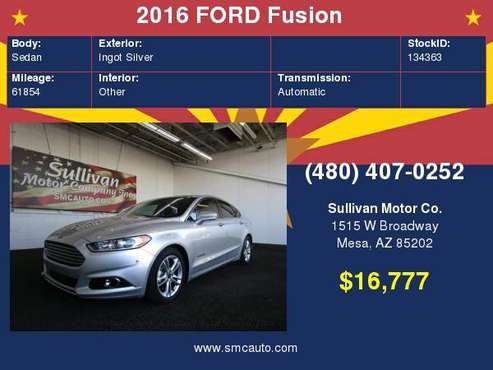 2016 FORD Fusion 4dr Sedan Titanium Hybrid FWD for sale in Mesa, AZ