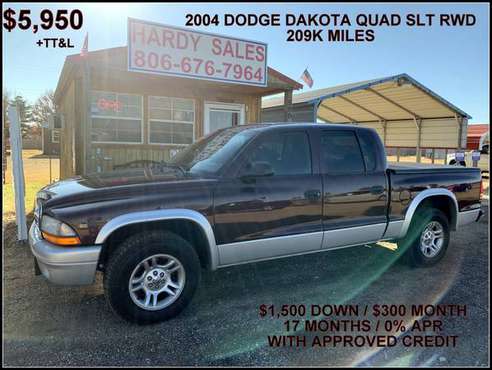 2004 DODGE DAKOTA QUAD SLT - cars & trucks - by dealer - vehicle... for sale in FRITCH, TX