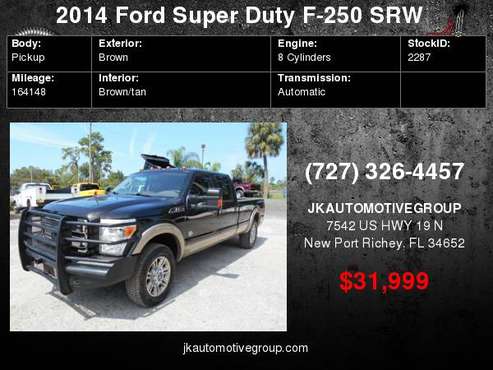 2014 Ford King Ranch Crew Cab 4wd Long Bed 6.7 Diesel for sale in New Port Richey , FL