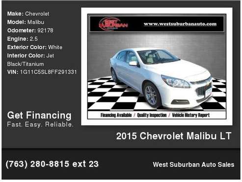 2015 Chevrolet Chevy Malibu LT - cars & trucks - by dealer - vehicle... for sale in Buffalo, MN