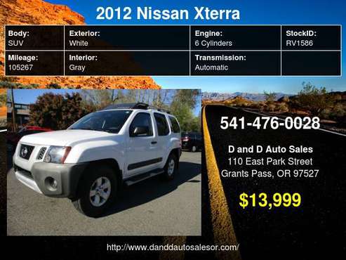 2012 Nissan Xterra 4WD 4dr Auto S D AND D AUTO - - by for sale in Grants Pass, OR