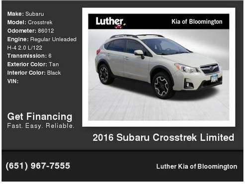 2016 Subaru Crosstrek Limited - - by dealer - vehicle for sale in Bloomington, MN