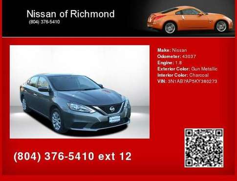 2019 Nissan Sentra S LABOR DAY BLOWOUT 1 Down GET S YOU DONE! for sale in Richmond , VA