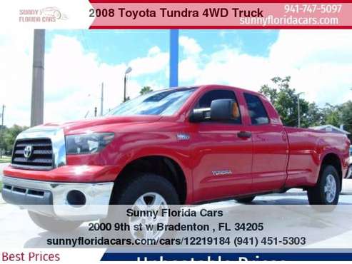 2008 Toyota Tundra 4WD Truck Dbl LB 5.7L V8 6-Spd AT Grade (Natl - We for sale in Bradenton, FL