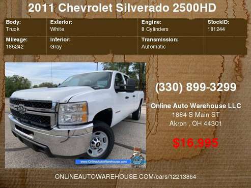 2011 *CHEVROLET SILVERADO 2500* HD *DIESEL 6.6 DURAMAX* 4X4 CREW CAB... for sale in Akron, WV