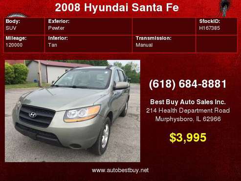 2008 Hyundai Santa Fe GLS 4dr SUV Call for Steve or Dean for sale in Murphysboro, IL
