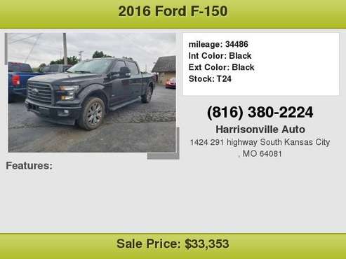 2016 Ford F150 4x4SuperCrew XLT Sport FX4 Open 9-7 for sale in South Kansas City, MO