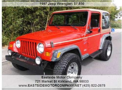 1997 Jeep Wrangler Sport Hardtop 4WD for sale in Kirkland, WA
