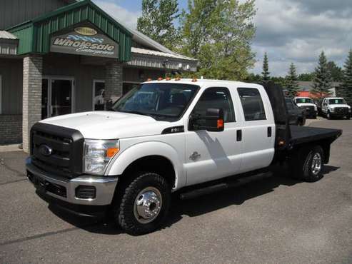 2012 ford f350 f-350 6.7 diesel crew cab DRW 4x4 flatbed 4wd for sale in Forest Lake, WI