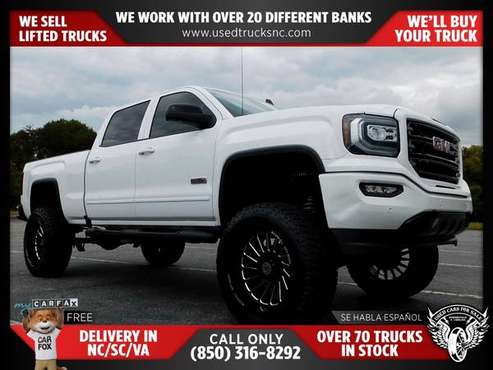 501/mo - 2017 GMC Sierra 1500 SLT 4x4Crew Cab 5 8 ft SB FOR ONLY for sale in KERNERSVILLE, SC