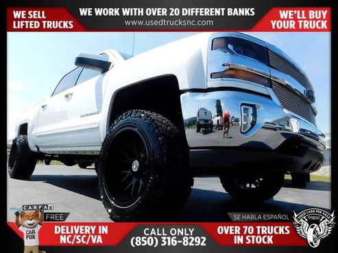 503/mo - 2018 Chevrolet Silverado 1500 LT 4x4Crew Cab 58 ft SB FOR for sale in KERNERSVILLE, NC