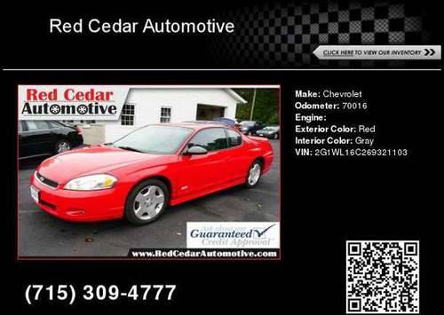 2006 Chevrolet Monte Carlo SS for sale in Menomonie, WI