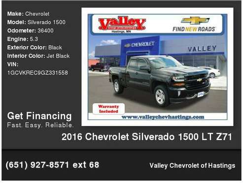 2016 Chevrolet Silverado 1500 LT Z71 for sale in Hastings, MN