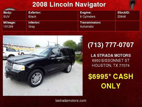 2008 Lincoln Navigator 2WD 4dr 100% IN-HOUSE FINANCING - BUY HERE PAY for sale in Houston, TX