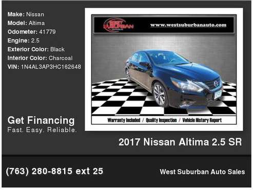 2017 Nissan Altima 2.5 SR - cars & trucks - by dealer - vehicle... for sale in Buffalo, MN