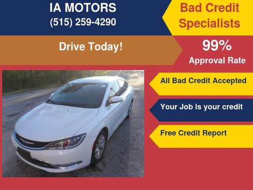 2015 CHRYSLER 200 C *FR $499 DOWN GUARANTEED FINANCE *EVERYONE IS... for sale in Des Moines, IA