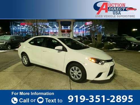 2016 Toyota Corolla L sedan Super White - - by dealer for sale in Raleigh, NC