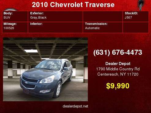 2010 Chevrolet Traverse AWD 4dr LT w/2LT for sale in Centereach, NY