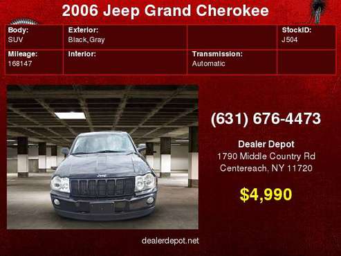 2006 Jeep Grand Cherokee 4dr Laredo 4WD for sale in Centereach, NY