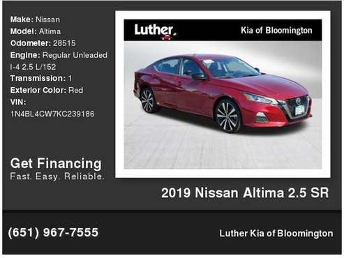 2019 Nissan Altima 2 5 SR - - by dealer - vehicle for sale in Bloomington, MN