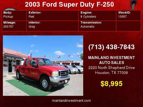 2003 Ford Super Duty F-250 Crew Cab 156" XL with Interval wipers for sale in Houston, TX