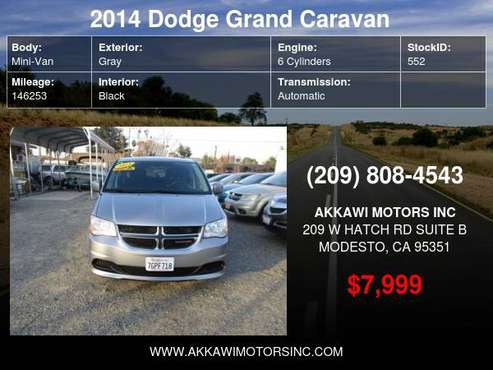 2014 Dodge Grand Caravan 4dr Wgn SXT - cars & trucks - by dealer -... for sale in Modesto, CA