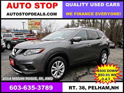 2014 NISSAN ROGUE SL, AWD, LEATHER, BOSE, NAVI-WE FINANCE EVERYONE!... for sale in Pelham, ME