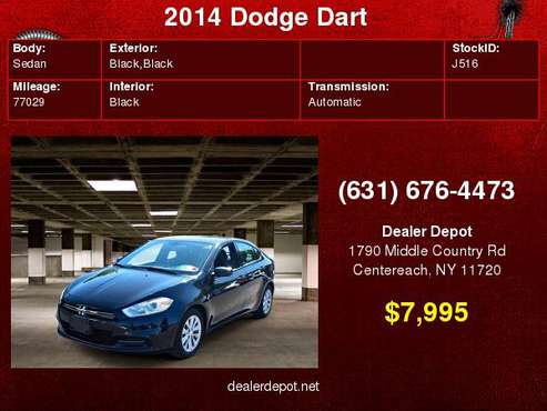 2014 Dodge Dart 4dr Sdn Aero for sale in Centereach, NY