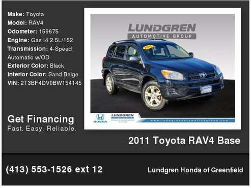 2011 Toyota RAV4 Base - - by dealer - vehicle for sale in Greenfield, MA