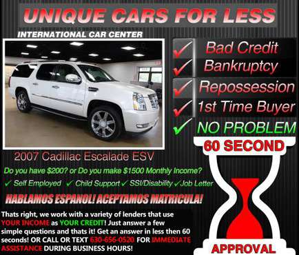 2007 Cadillac Escalade * Bad Credit W $1500 Month Income OR $200 DOWN for sale in Lombard, IL