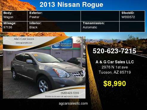 2013 NISSAN ROGUE S 4DR CROSSOVER for sale in Tucson, AZ
