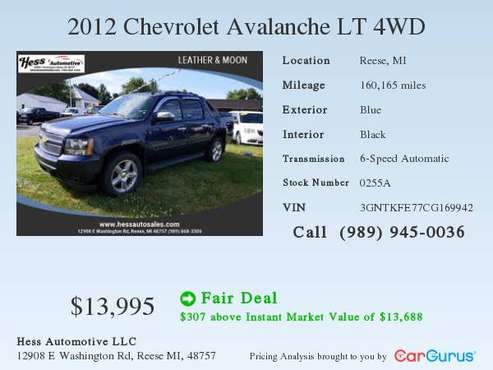 2012 Chevrolet Avalanche LT for sale in Reese, MI