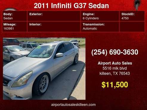 2011 INFINITI G37 Sedan 4dr x AWD - - by dealer for sale in Killeen, TX