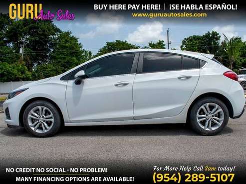195/mo - 2019 Chevrolet Cruze LTHatchback - - by for sale in Miramar, FL