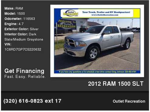 2012 RAM 1500 SLT for sale in Clearwater, MN