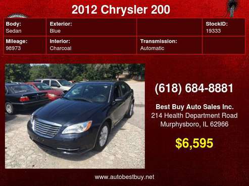 2012 Chrysler 200 Touring 4dr Sedan Call for Steve or Dean - cars &... for sale in Murphysboro, IL