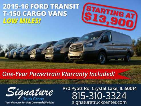2015-16 Ford Transit T-150 Cargo Vans - ONE-YEAR POWERTRAIN WARRANTY... for sale in Crystal Lake, MI