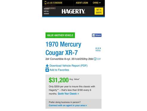 1970 Mercury Cougar for sale in Denver , CO
