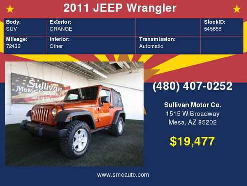 2011 JEEP Wrangler 4WD 2dr Sport for sale in Mesa, AZ