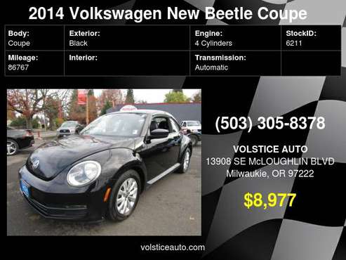 2014 Volkswagen Beetle Coupe Auto 1 8T BLACK 86K MILES LOOKS NEW for sale in Milwaukie, OR